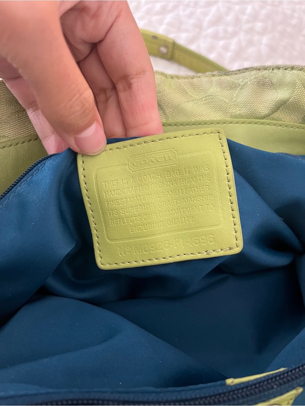 Vintage coach y2k Lime Green Signature-Print Shoulder bag - Picture 4 of 7